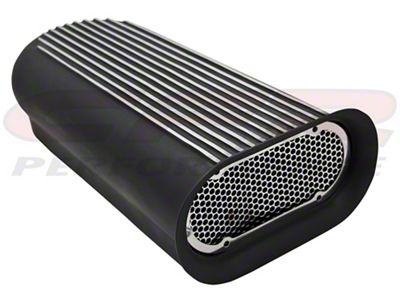 Full-Finned Aluminum Air Scoop, Hilborn Style, 2 Or 4-Barrel, Black Finish