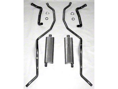 Full Size Chevy Aluminized Dual Exhaust System, 1960-62 348ci High Performance, 1962 Early, 1963-1964 409ci Except 2 x 4-Barrel Carburetors