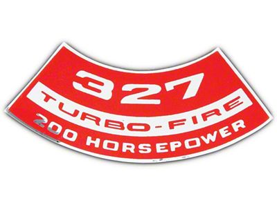 Full Size Chevy Air Cleaner Decal, 327ci/200hp Turbo-Fire, 1965-1972