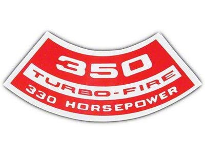Full Size Chevy Air Cleaner Decal, 350ci/330hp Turbo-Fire