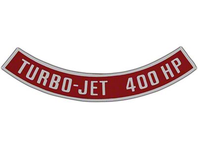 Full Size Chevy Air Cleaner Decal, 409ci/400hp, Turbo-Jet, 1965