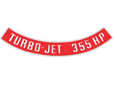Full Size Chevy Air Cleaner Decal, 427ci/355hp, Turbo-Jet, 1969