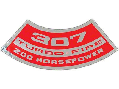 Full Size Chevy Air Cleaner Decal, Turbo-Fire, 307ci/200hp,1968