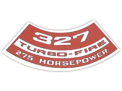 Full Size Chevy Air Cleaner Decal, Turbo-Fire, 327ci/275hp,1967-1968