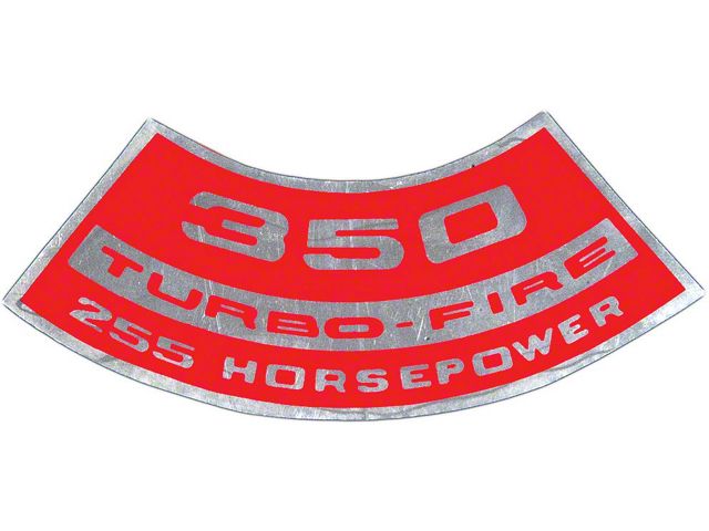 Full Size Chevy Air Cleaner Decal, Turbo-Fire, 350ci/235hp,1969