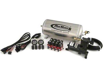 Full Size Chevy Complete Air Compressor System, With 4-Way RidePro Control, Ride Tech,1958-1970