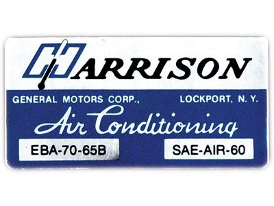 Full Size Chevy Air Conditioning Evaporation Decal, Harrison, 1965