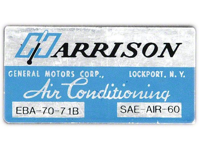 Full Size Chevy Air Conditioning Evaporation Decal, Harrison, 1971