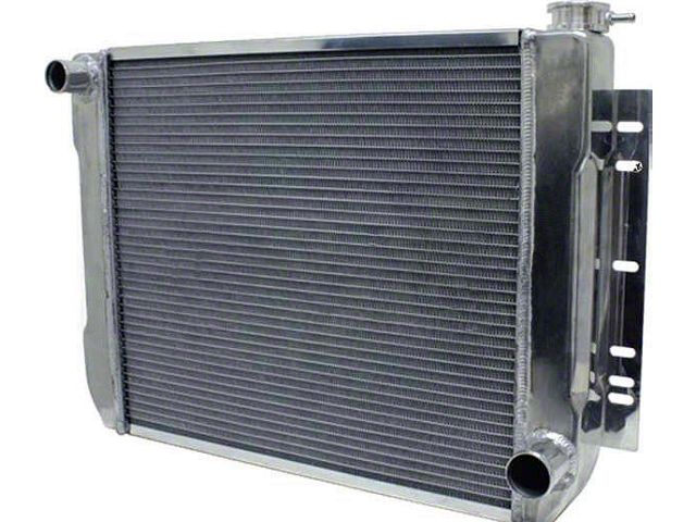 Full Size Chevy Aluminum Radiator, Manual Transmission, Polished Finish, 1959-1972