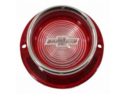 Back-Up Light Lens, With Bowtie Logo, With Chrome Trim (1963 Biscayne; 1963 Impala)