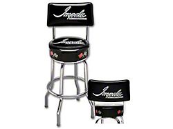 Full Size Chevy Bar Stool, With Backrest & Impala Script Logo