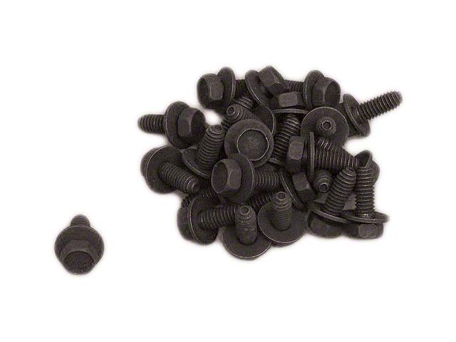 Body & Fender Bolts,Black,25 Pcs,58-72