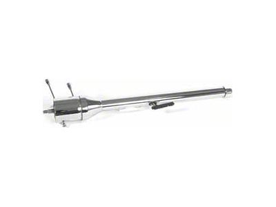 Full Size Chevy Brushed Aluminum Tilt Steering Column, ididit Floor Shift, 1959-1960