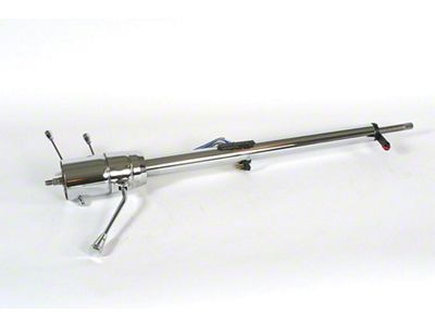 Full Size Chevy Chrome Tilt Steering Column, ididit Column Shift, 1965-1966