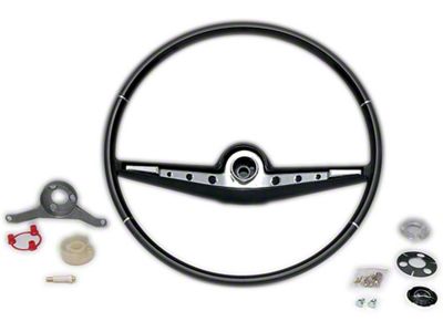 Full Size Chevy Complete Steering Wheel Assembly, Black, Impala SS, 1962