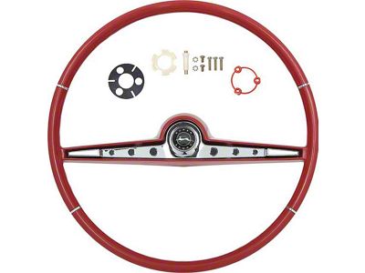 Full Size Chevy Complete Steering Wheel Kit, Red, Impala SS, 1962