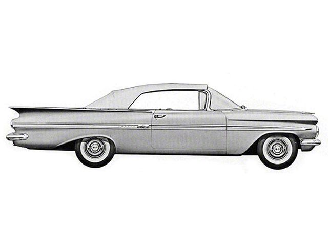 Full Size Chevy Convertible Top, Black, Impala, 1959-1960 (Impala Convertible)