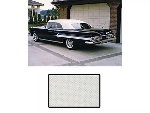 Full Size Chevy Convertible Top, White, Impala, 1959-1960 (Impala Convertible)