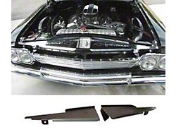 Full Size Chevy Core Support Filler Panels, Black Anodized,1962-1964