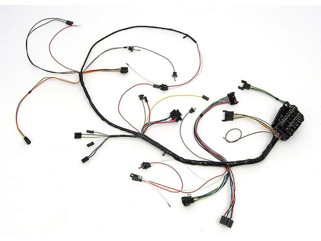 Full Size Chevy Dash Wiring Harness. With Column Shift Automatic Transmission & Warning Lights, 1966