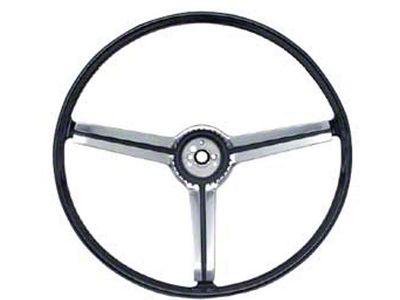 Full Size Chevy Deluxe Steering Wheel, Black, 1968