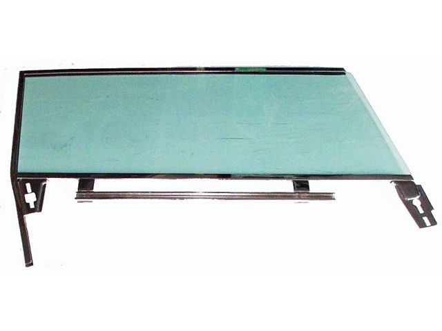 Full Size Chevy Door Glass Assembly, Left, Green Tinted, Impala Hardtop, 1962-1964 (Impala Sports Coupe, Two-Door)