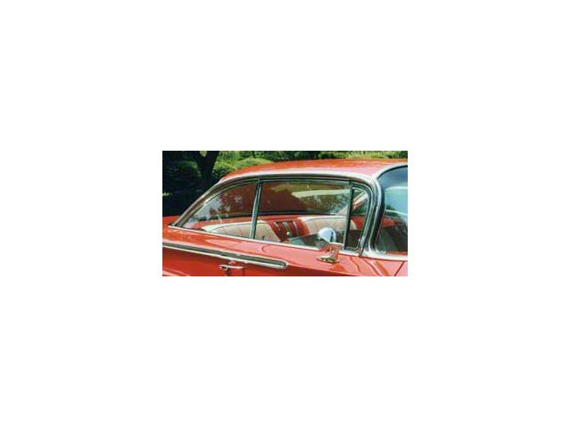 Full Size Chevy Door Glass, Clear, Non-Date Coded, 2-Door Sedan, 1958 (Biscayne Sedan)