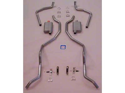 Full Size Chevy Dual Exhaust System, 2-1 & 2, 409ci, Stainless Steel, With Quickflow Mufflers, 1962-1964