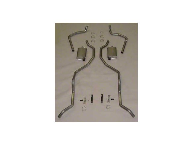 Full Size Chevy Dual Exhaust System, Stainless Steel 2-1 & 2, 409ci, With Turbo Mufflers, 1962-1964