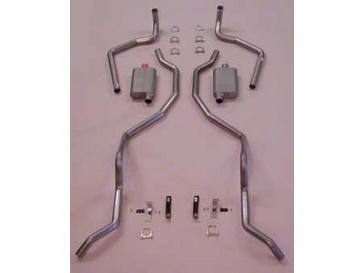 Full Size Chevy Dual Exhaust System, 2-1 & 2, Small Block,Stainless Steel, With Quickflow Mufflers, 1960-1964