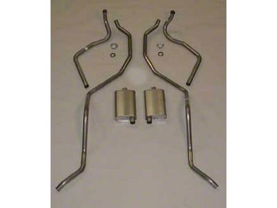 Full Size Chevy Dual Exhaust System, 2, Stainless Steel, Except Wagon & El Camino, 1960-1964