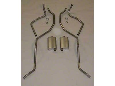 Full Size Chevy Dual Exhaust System, 2, Stainless Steel, Except Wagon & El Camino, 1960-1964