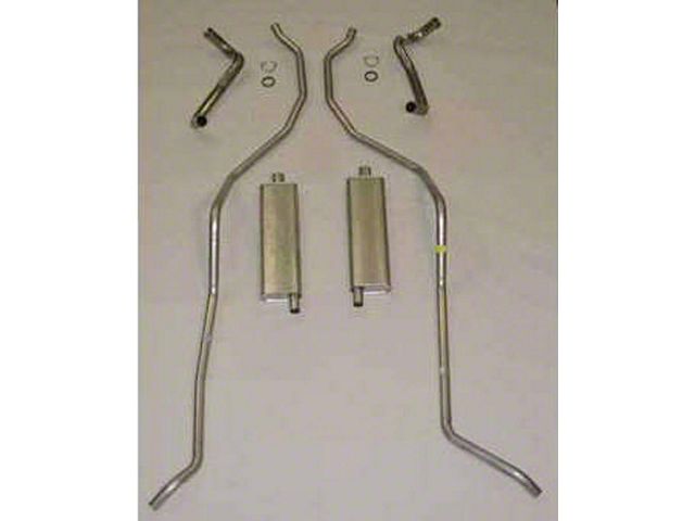 Full Size Chevy Dual Exhaust System, Stainless Steel, 348ciHigh Performance, Wagon & El Camino, 1959