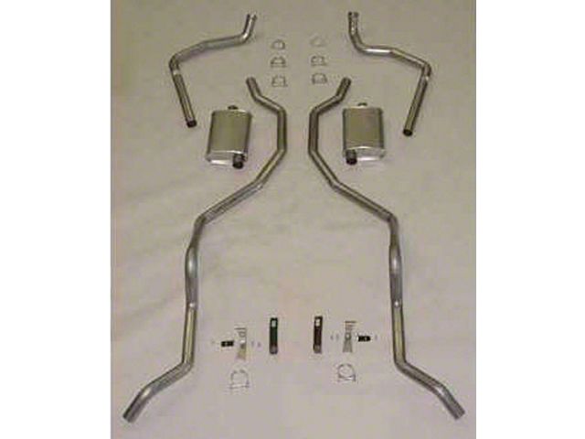 Full Size Chevy Dual Exhaust System, Aluminized 2-1 & 2, 409ci, With Turbo Mufflers, 1962-1964