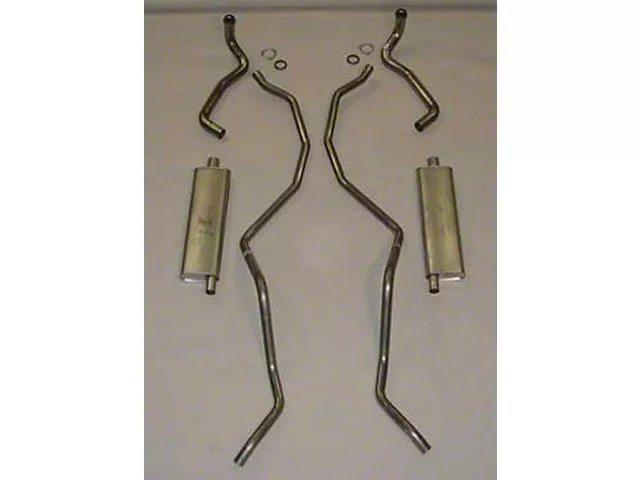 Full Size Chevy Dual Exhaust System, Aluminized, Wagon & ElCamino, 1960-1964