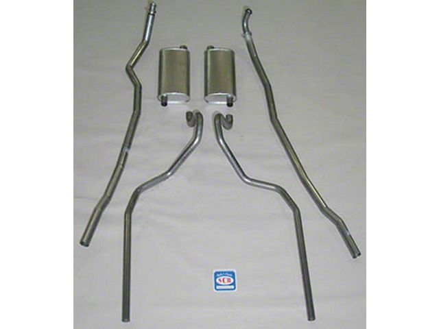 Full Size Chevy Dual Exhaust System, Small Block, 283 & 327ci, Stainless Steel, 1965-1966
