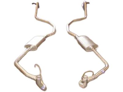 Full Size Chevy Dual Turbo Exhaust System, 2, Aluminized, Non-Wagon,1960-1964