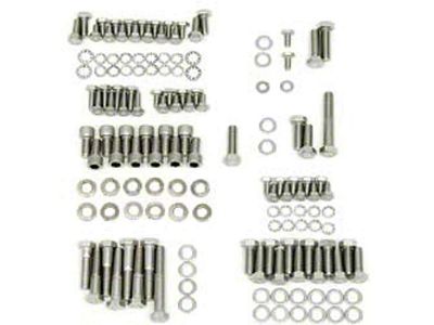 Full Size Chevy Engine Hex Head Bolt Set, Stainless Steel, Small Block, 1958-1964