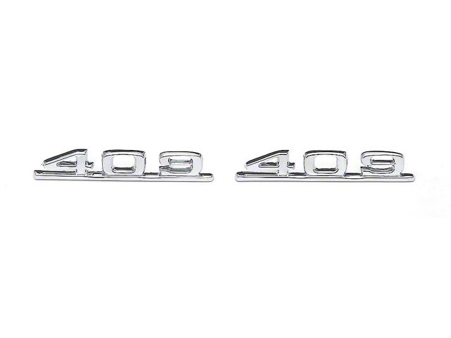 Full Size Chevy Fender Emblems, Front, 409ci, 1962-1963