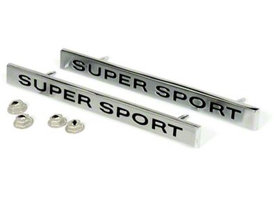 Full Size Chevy Fender Emblems, Front, Impala Super Sport, 1968