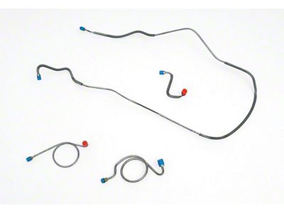 Full Size Chevy Front Brake Line Set, For Power Drum Brakes, Stainless Steel, 1967-1968