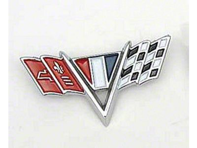 Full Size Chevy Front Fender Crossed-Flags Emblems, 327ci &409ci, 1964-1967