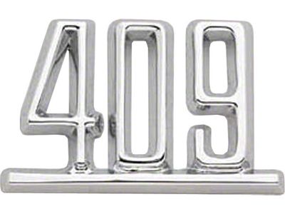 Full Size Chevy Front Fender Emblems, 409ci, 1964