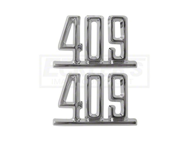 Full Size Chevy Front Fender Emblems, 409ci, 1965
