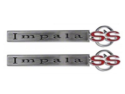 Full Size Chevy Front Fender Emblems, Impala SS, Show Quality, 1967