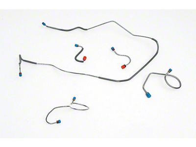 Full Size Chevy Front Power Disc Brake Line Set, Stainless Steel, 1967-1968