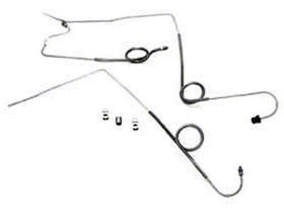 Full Size Chevy Front Prebent Brake Line Set, Stainless Steel, For Drop Spindle Kit, 1958-1964