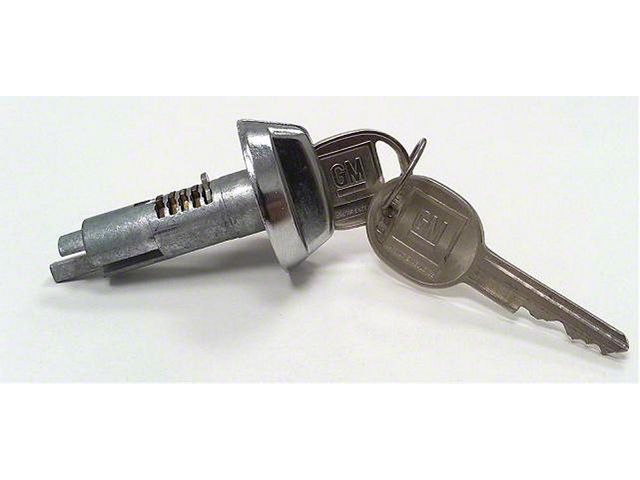 Full Size Chevy Glove Box Lock, With Late Style Keys, 1968-1976