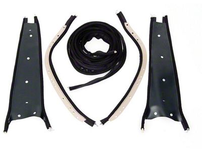 Full Size Chevy Interior Windlace Set, 4-Door Sedan, Black 1958-1964