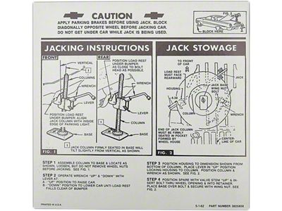 Jack Stowage/Jacking Instructions Sheet,Hdtp/Sedan,1963